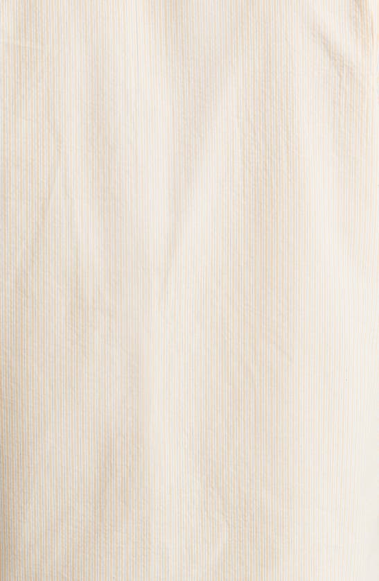 Vince Peninsula Stripe Short Sleeve Button-up Shirt In Warm Oat