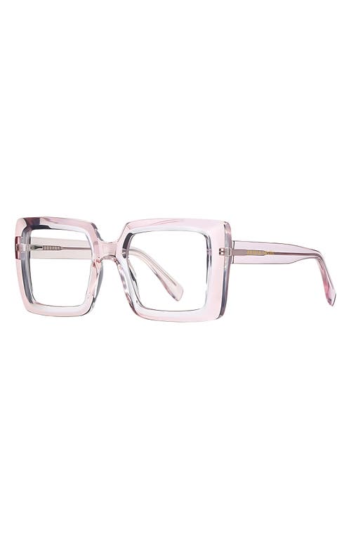 Shop Fifth & Ninth Etta 48mm Square Blue Light Blocking Glasses In Pink/clear