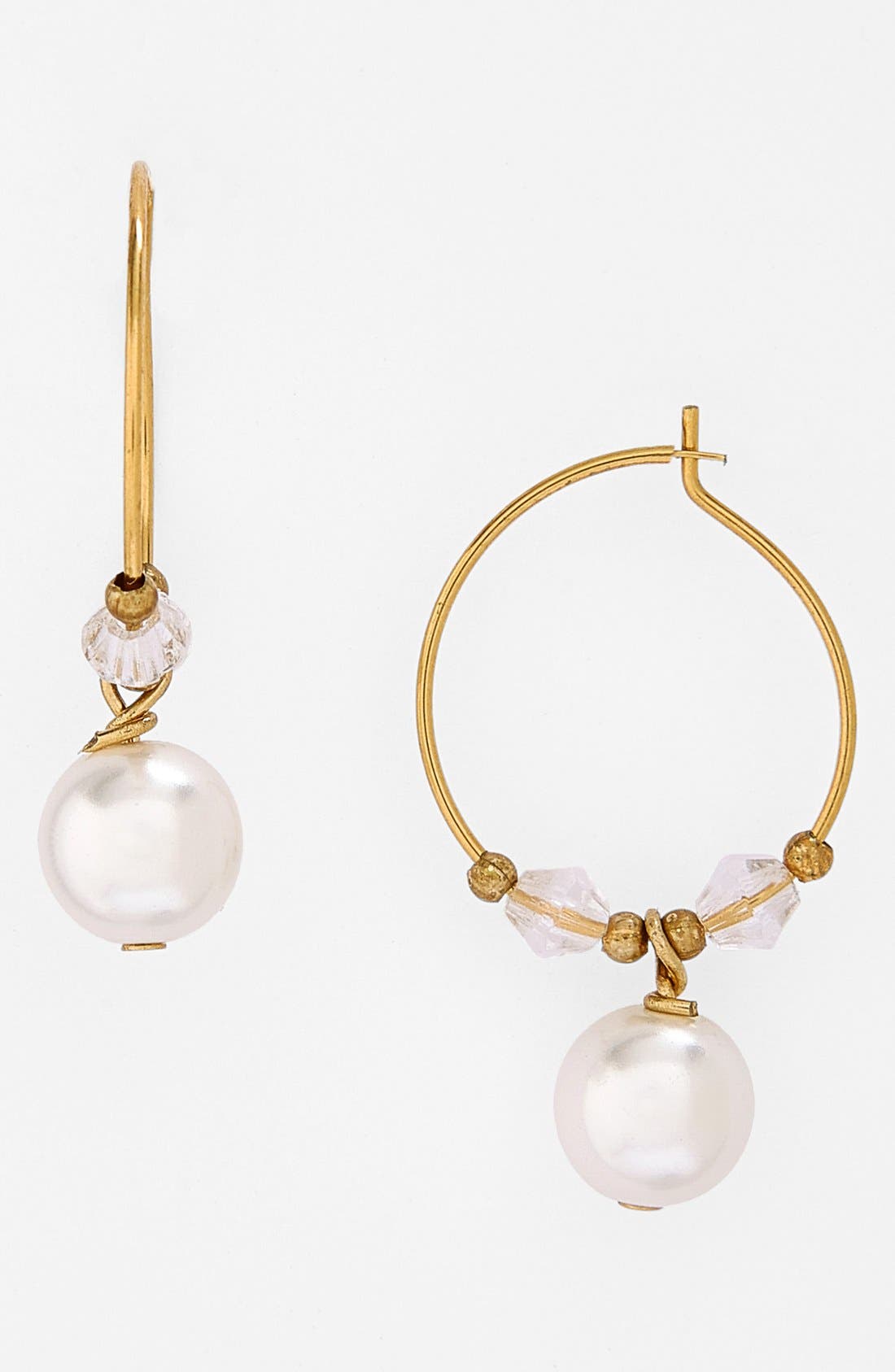 BP. Faux Pearl Hoop Earrings Nordstrom