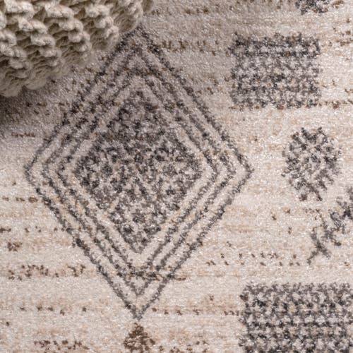 Jonathan Y Bhalil Berber Diamond Geometric Area Rug In Beige/gray