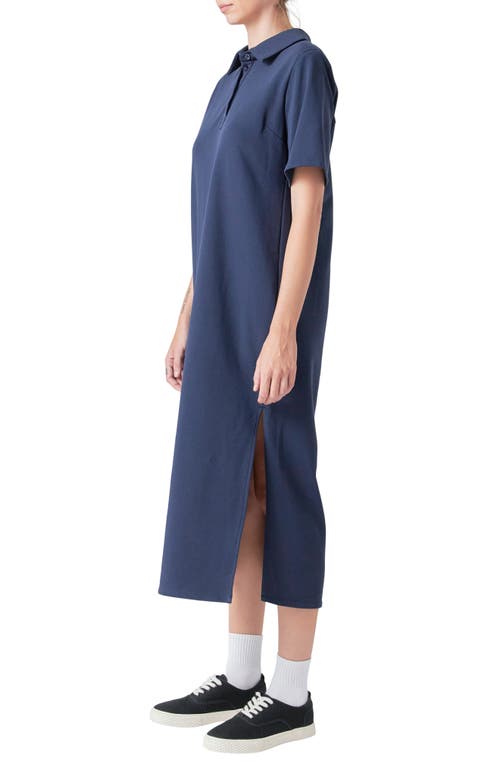 Shop Grey Lab Polo Midi Dress In Navy