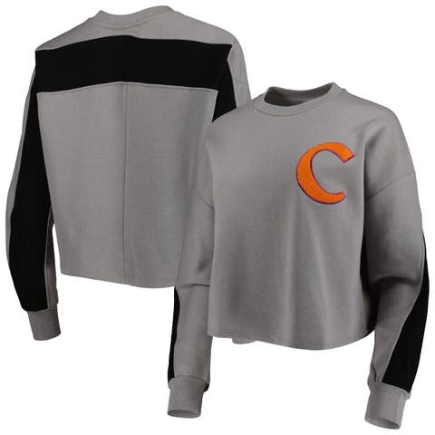 Women's Fanatics Branded Heathered Gray Chicago Bears Jump Distribution  Tri-Blend Pullover Sweatshirt