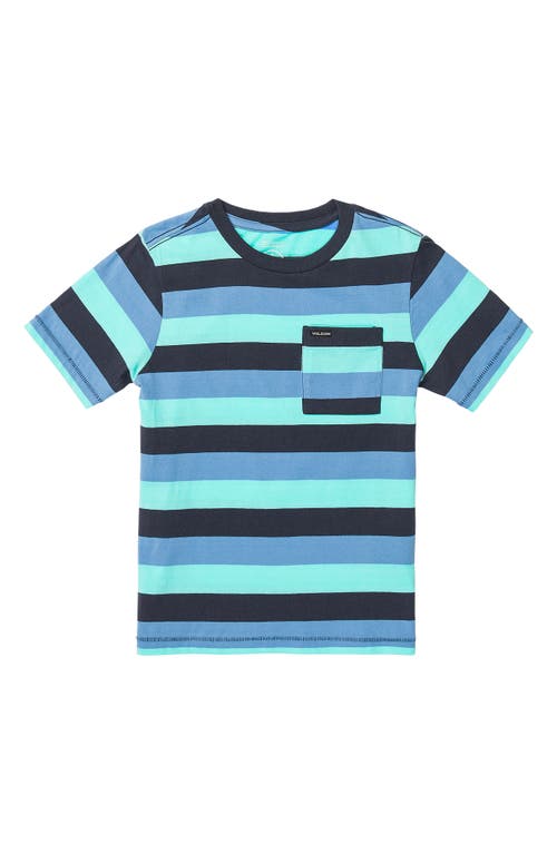 Volcom Kids' Knowstone Stripe T-shirt In Blue