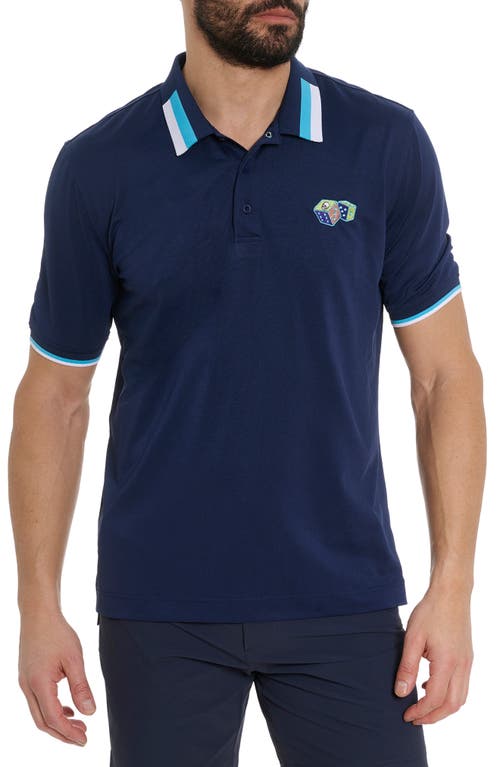 Shop Robert Graham Skull Dice Embroidered Polo In Navy