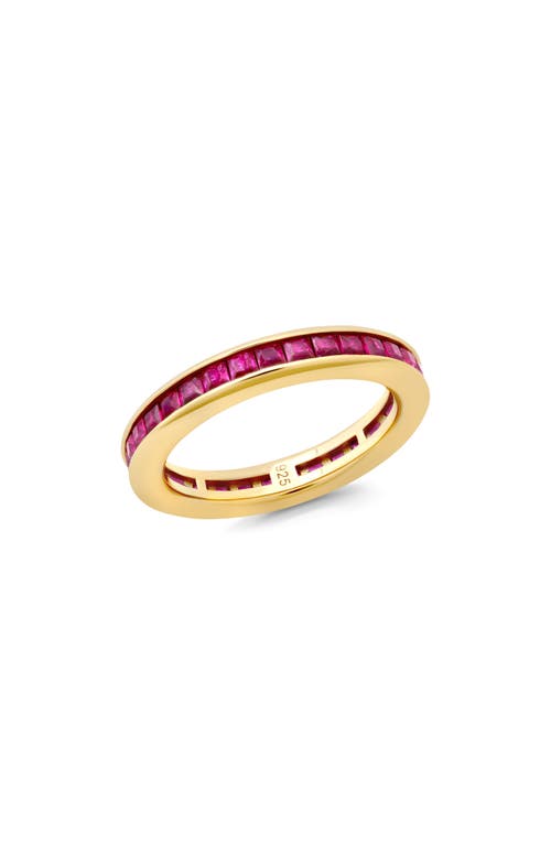Crislu Square Princess Cut Cubic Zirconia Stacking Ring in Ruby at Nordstrom, Size 7