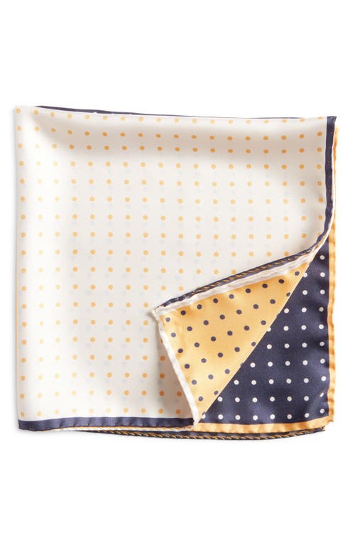 Four Panel Silk Pocket Square in Yellow