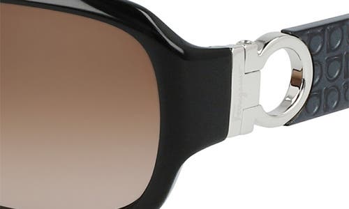 Shop Ferragamo Salvatore  Special Fit Sunglasses In Black/grey Gradient