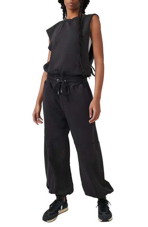 FP Movement Throw & Go Wide Leg Cotton Jumpsuit in Black