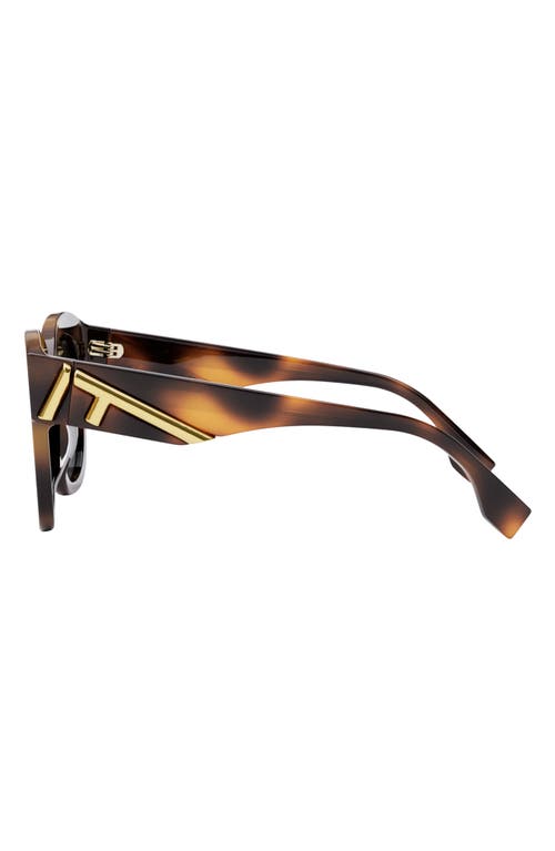 Shop Fendi ' First 63mm Square Sunglasses In Blonde Havana/gradient Smoke