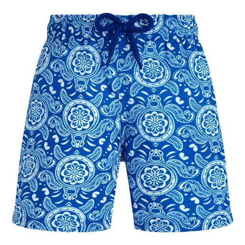 Vilebrequin Kids' Turtles Light Fabric Swim Shorts in Palace 