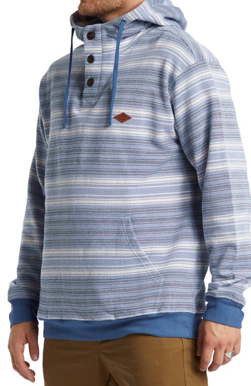 Shop Billabong Rancho Stripe Polo Hoodie In Smoke Blue