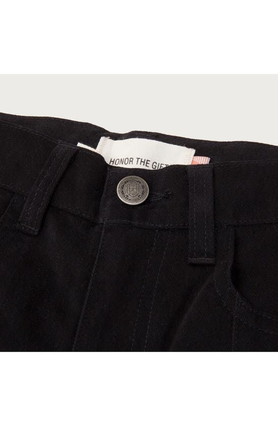 Shop Honor The Gift Kids' Front Seam Cotton Twill Pants In Black
