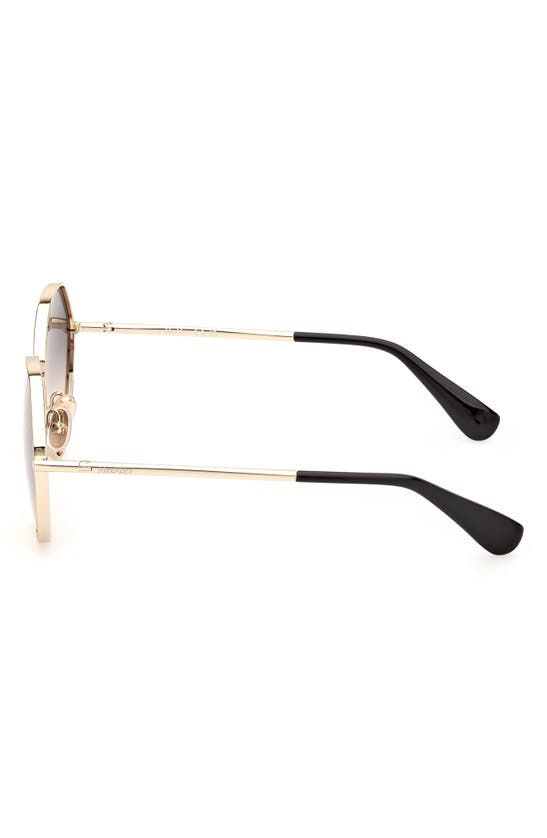 Shop Max Mara Menton 57mm Round Sunglasses In Gold / Gradient Smoke