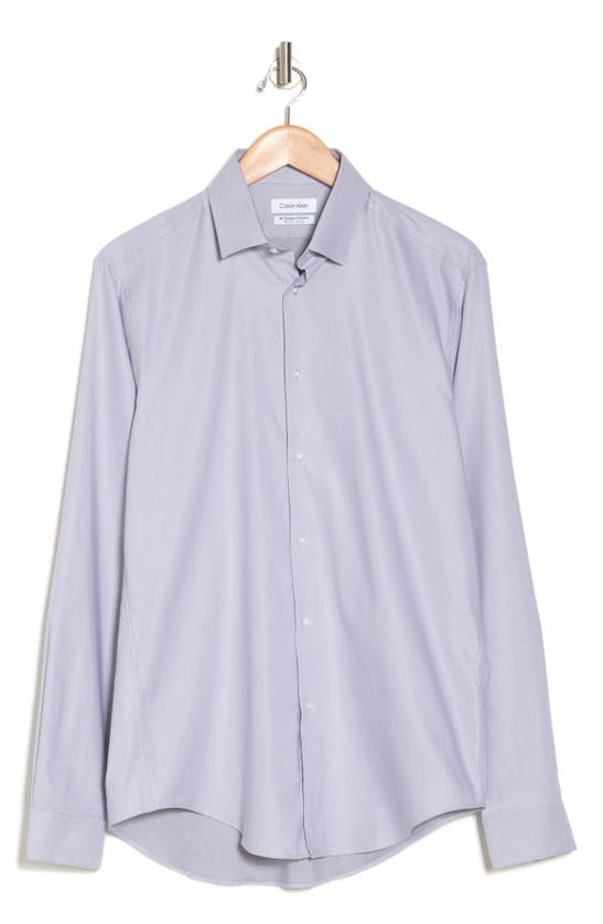 Calvin Klein All-season Stretch Slim Fit Button-up Shirt In Cloud