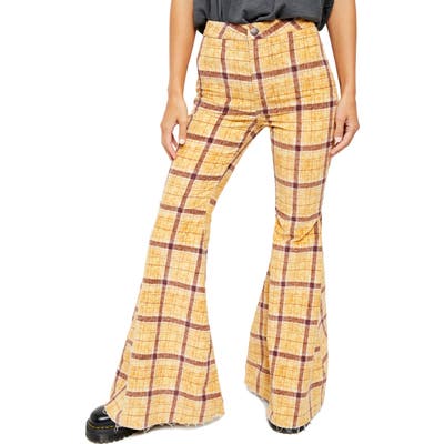 Free People Just Float On Flare High Waist Corduroy Pants, Yellow
