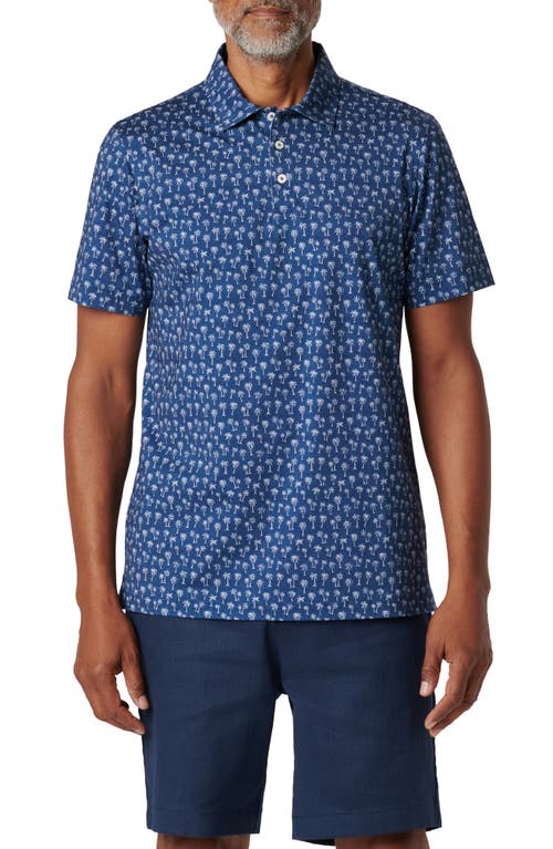 Shop Bugatchi Victor Ooohcotton® Palm Print Polo In Navy