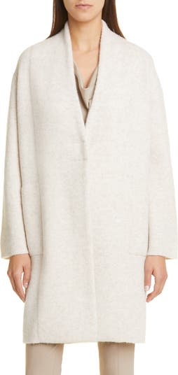 Bouclé Wool Blend Cardigan Coat