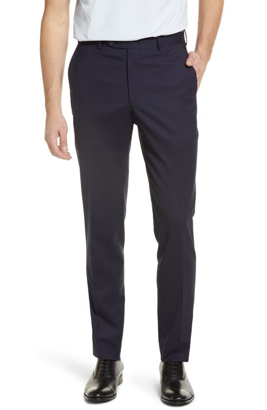 PETER MILLAR TAILORED STRETCH WOOL FLAT FRONT TROUSERS