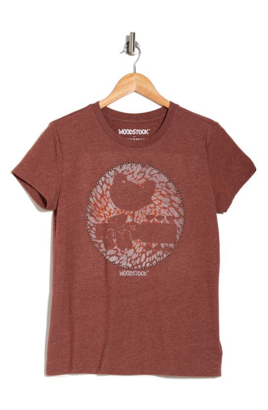 Shop Lucky Brand Woodstock Circle Graphic T-shirt In Cinnamon