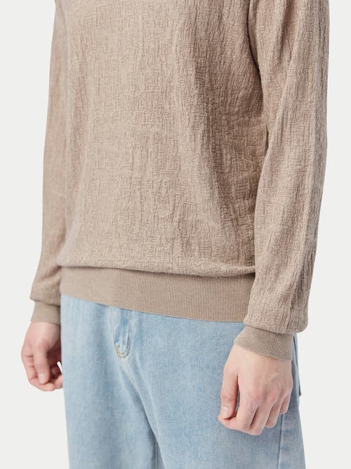 Gobi Mongolian Cashmere Lightweight Silk Cashmere Textured Sweater In Nomad