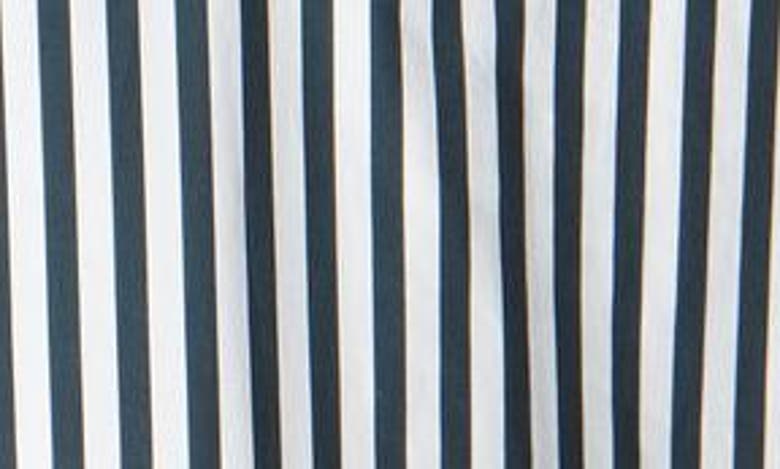 Shop Frame Stripe Split Neck Organic Cotton Popover Top In Navy Multi