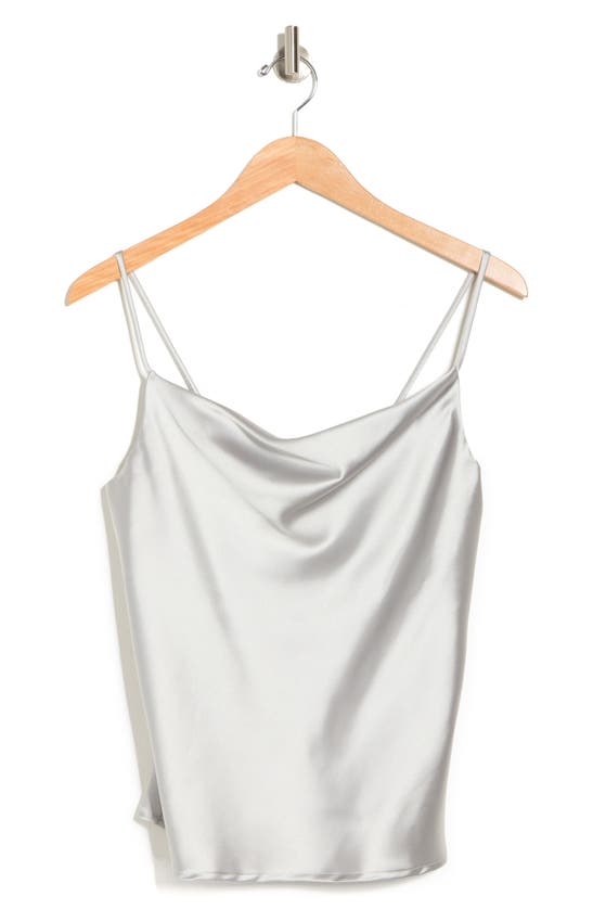Renee C Satin Cowl Neck Camisole In Silver | ModeSens