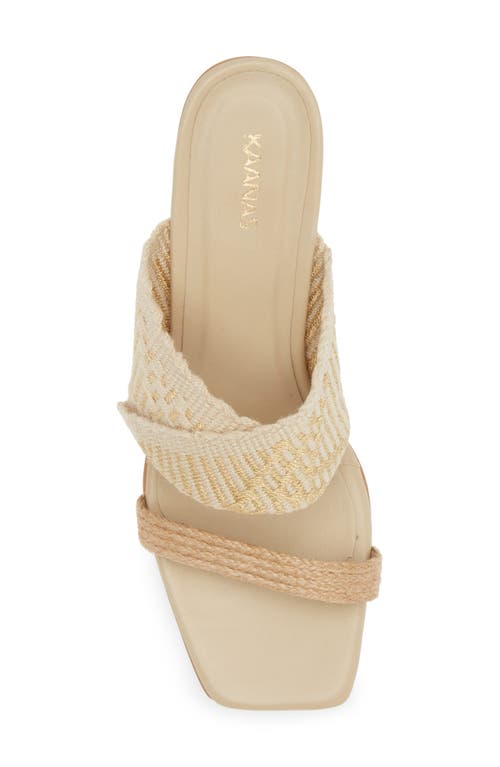 Kaanas Rai Square Toe Sandal In Oat