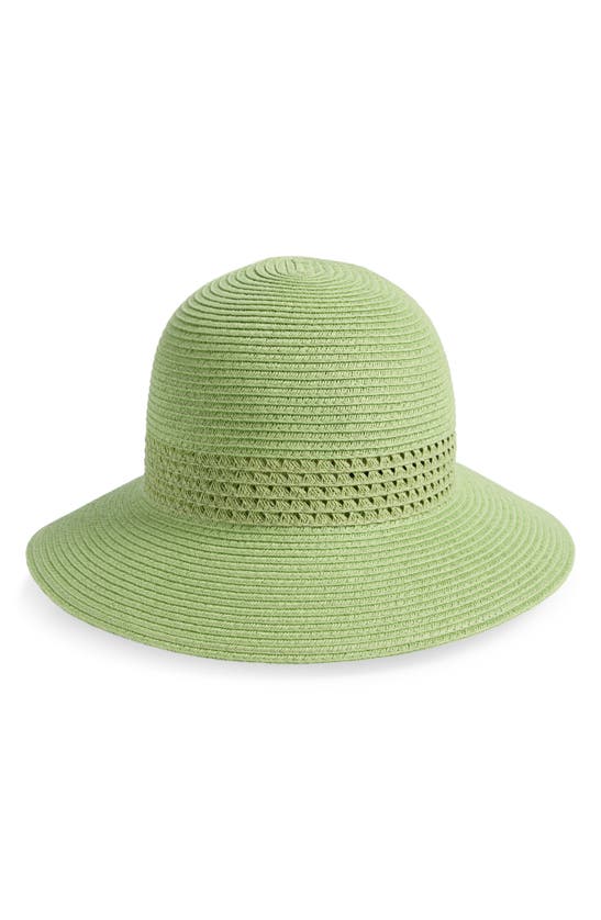 Shop Nine West Woven Cloche Hat In Chartreuse