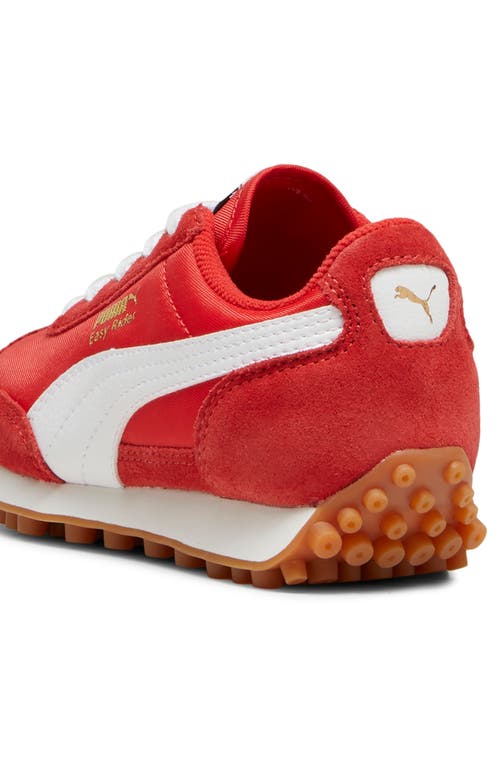 Shop Puma Kids' Easy Rider Sneaker In  Red- White