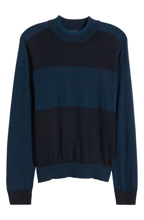 Shop Robert Barakett Cullen Bay Colorblock Wool Sweater In Dark Teal