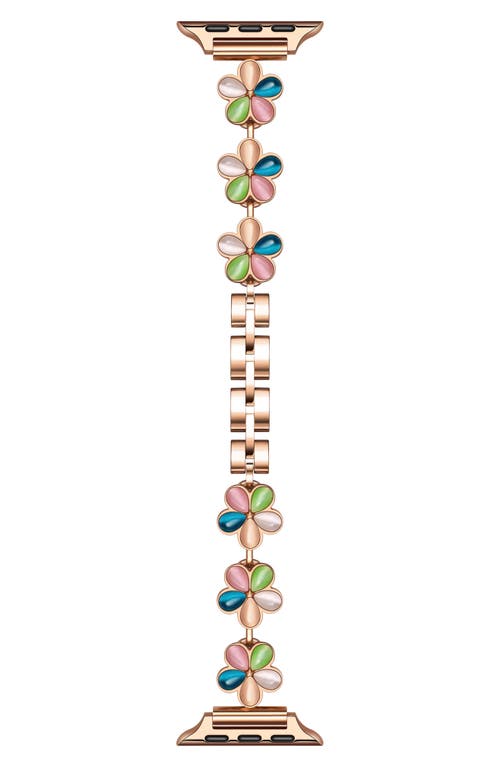 The Posh Tech June Flower Bracelet Apple Watch® Watchband In Rose Gold Multi