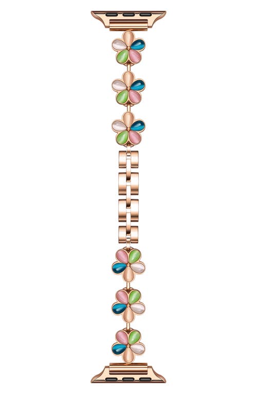 The Posh Tech June Flower Bracelet Apple Watch® Watchband in Rose Gold Multi 