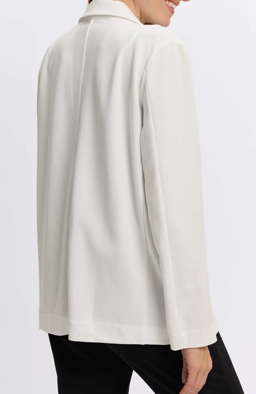 Foxcroft Morgan Crepe Knit Blazer In Ecru