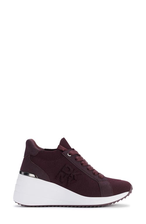 Shop Dkny Kasia Wedge Sneaker In Wine