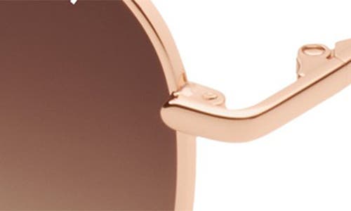 Shop Quay Australia Jezabell 51mm Mini Round Sunglasses In Rose Gold/brown