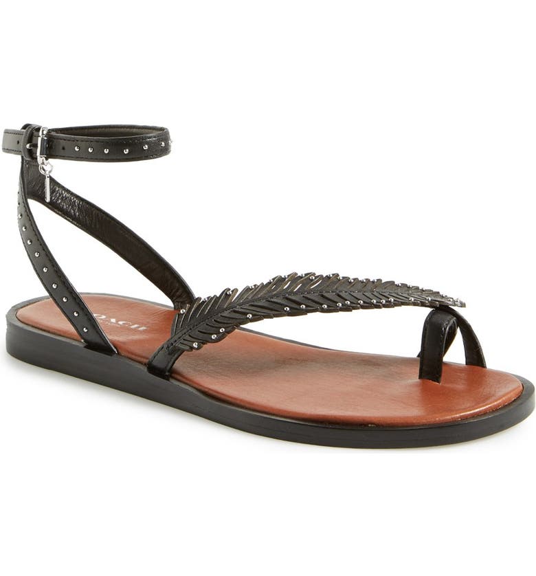 COACH 'Beach' Leather Ankle Strap Sandal (Women) | Nordstrom