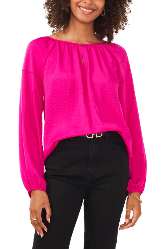 Vince Camuto Hammered Satin Blouse In Wild Petunia