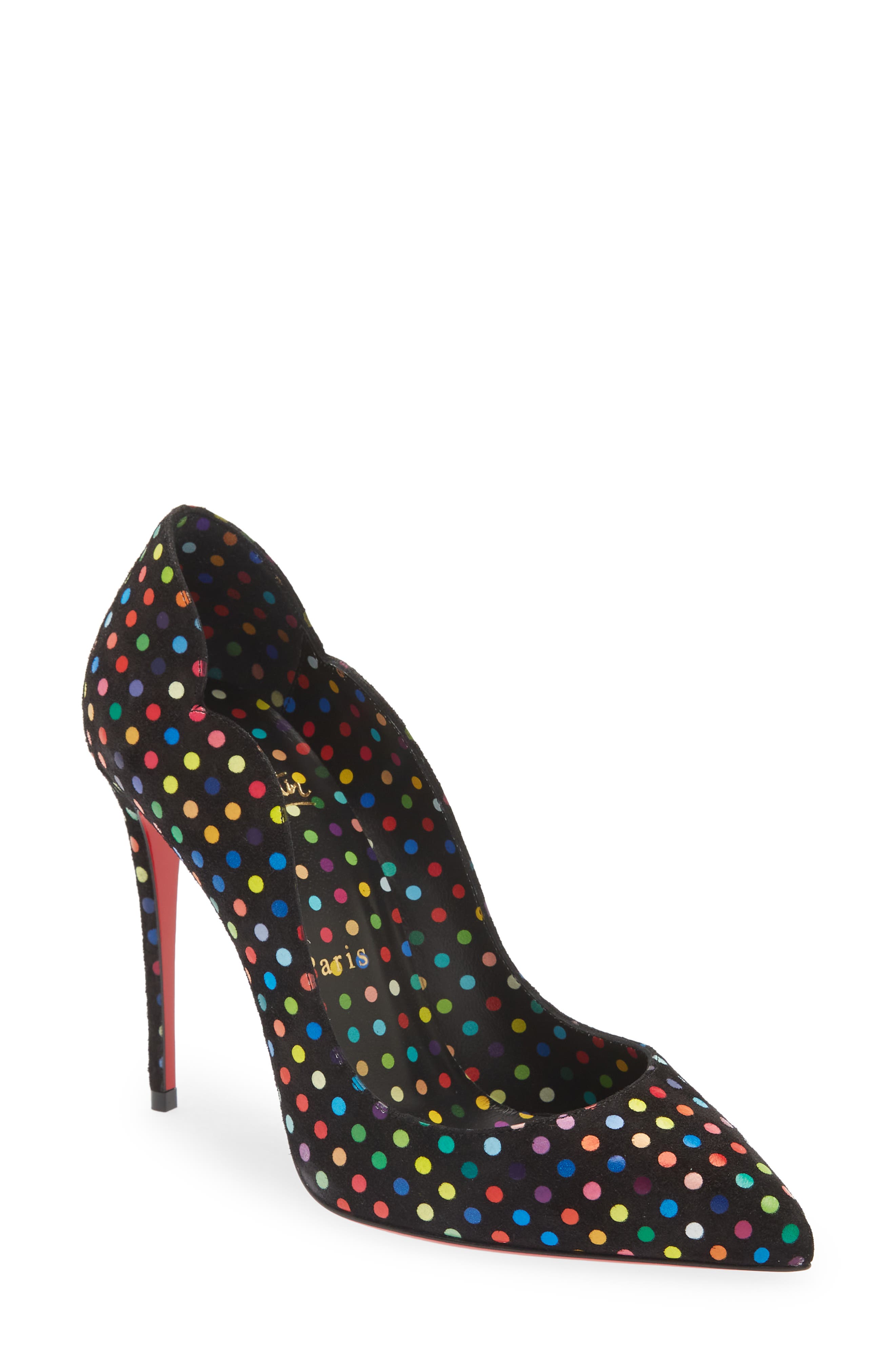 louboutin black studded heels