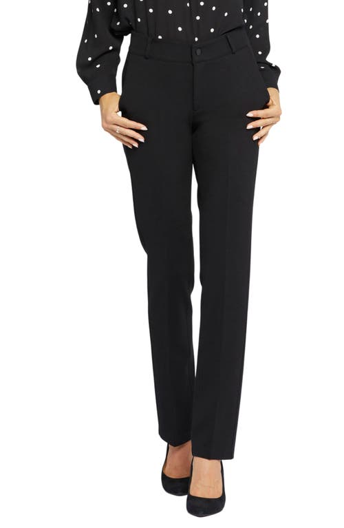 NYDJ Sculpt-Her Classic Ponte Trouser Pants in Black at Nordstrom, Size 4P
