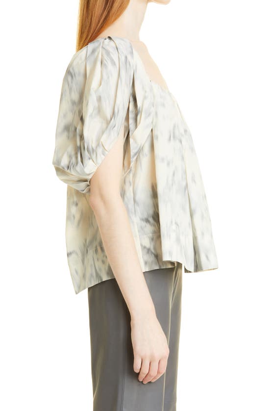 REBECCA TAYLOR BUBBLE SLEEVE FLOUNCE TOP 
