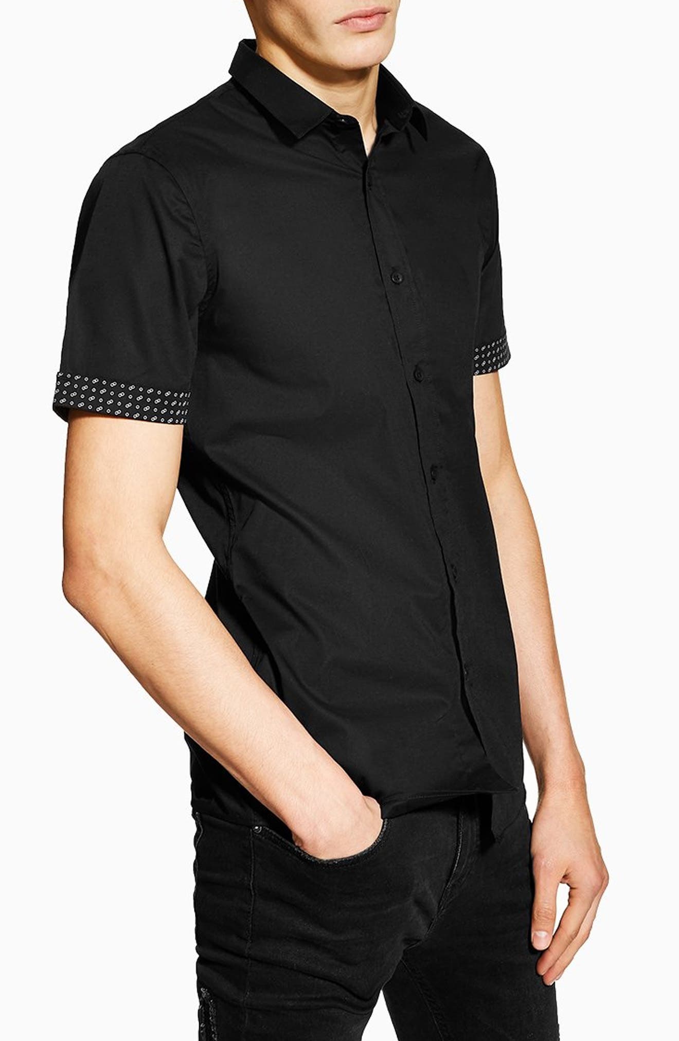 topman stretch skinny fit shirt