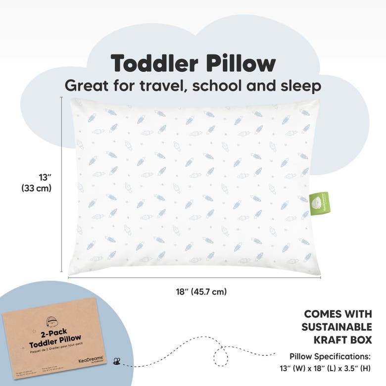 Shop Keababies 2-pack Toddler Pillows In Spacecrafts