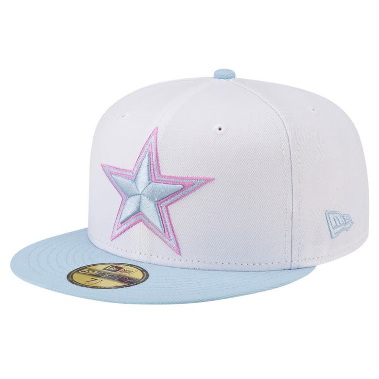 Shop New Era White/light Blue Dallas Cowboys 2-tone Color Pack 59fifty Fitted Hat