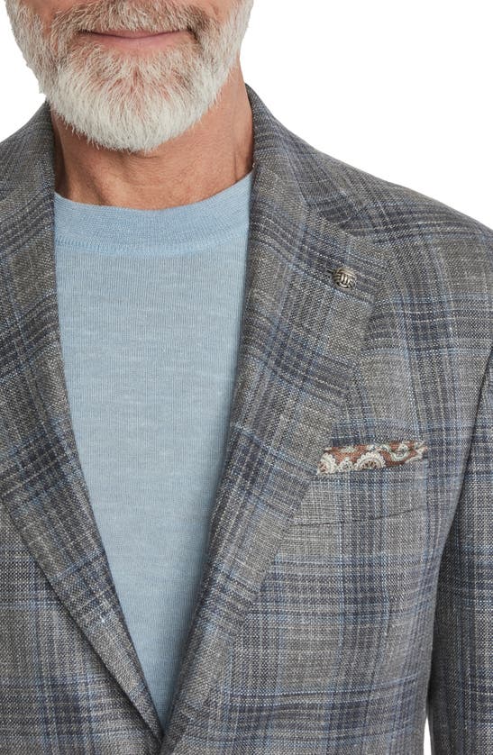 Shop Jack Victor Midland Deco Plaid Wool & Silk Blend Sport Coat In Grey