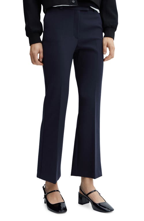 MANGO Flare Leg Ankle Pants in Navy at Nordstrom, Size 2