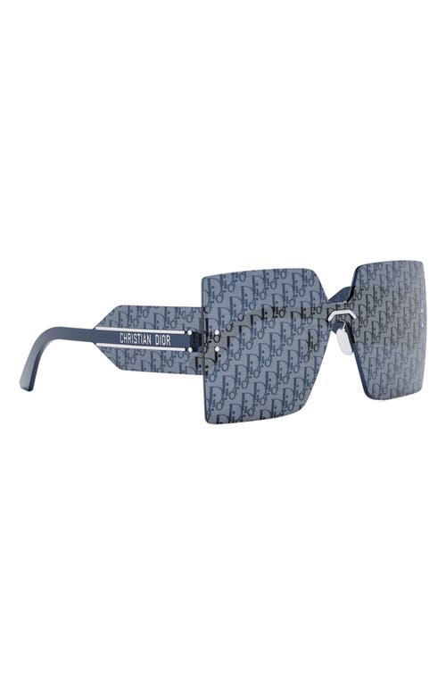 Dior Logo Sunglasses In Shiny Palladium/smoke Mirror