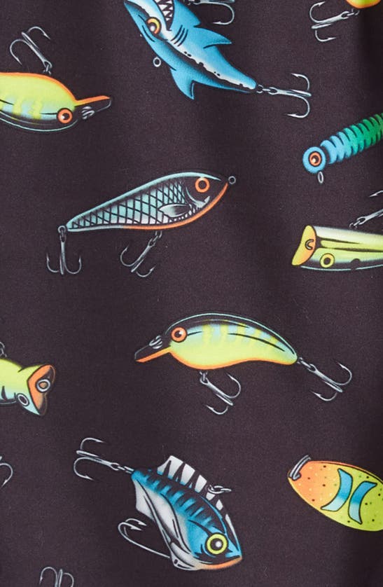 Hurley Kids' Fishing Lure Swim Trunks In Black ModeSens