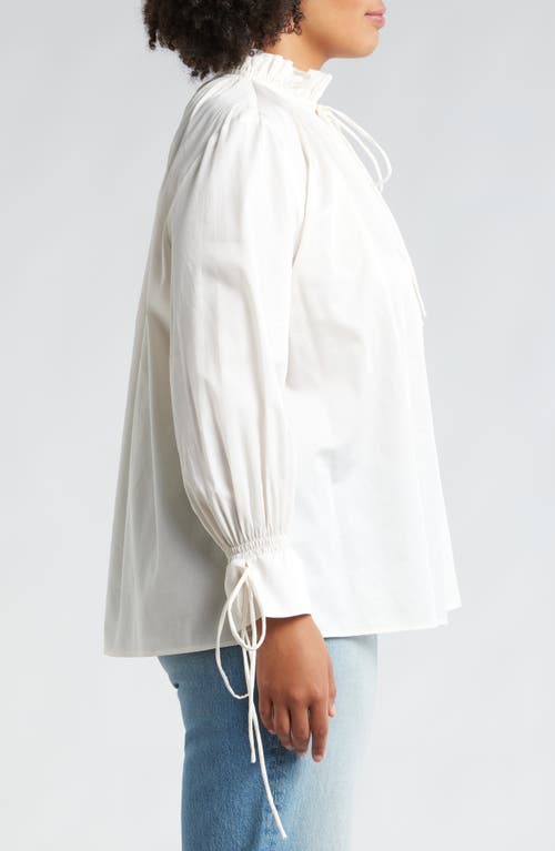 HARSHMAN HARSHMAN AUDREY TIE DETAIL COTTON PULLOVER TOP