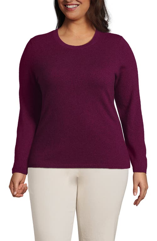 Lands' End Plus Size Cashmere Sweater In Raspberry Wine Heather