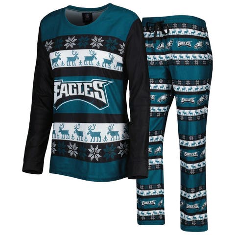 Women's Concepts Sport Midnight Green/Black Philadelphia Eagles Accolade  Flannel Long Sleeve Button-Up Nightshirt